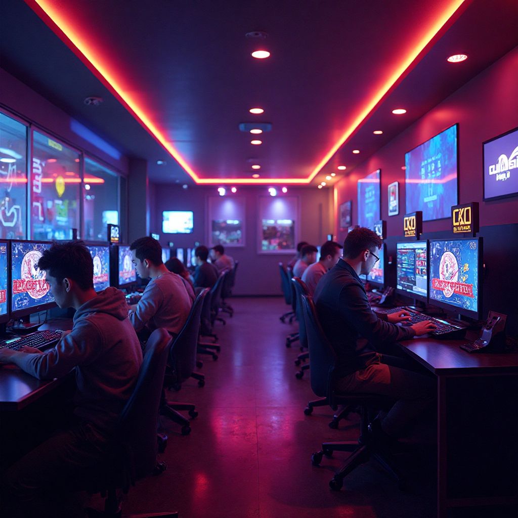 GameZone Elite gaming club interior with players