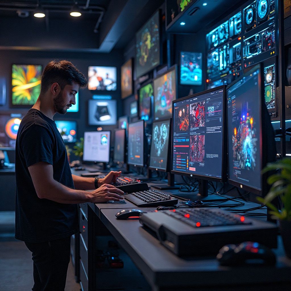 Technical support and hardware showcase area