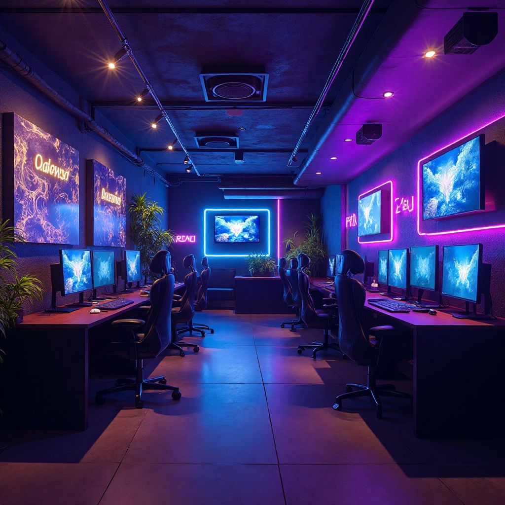 Interior of GameZone Elite showing high-end gaming setups