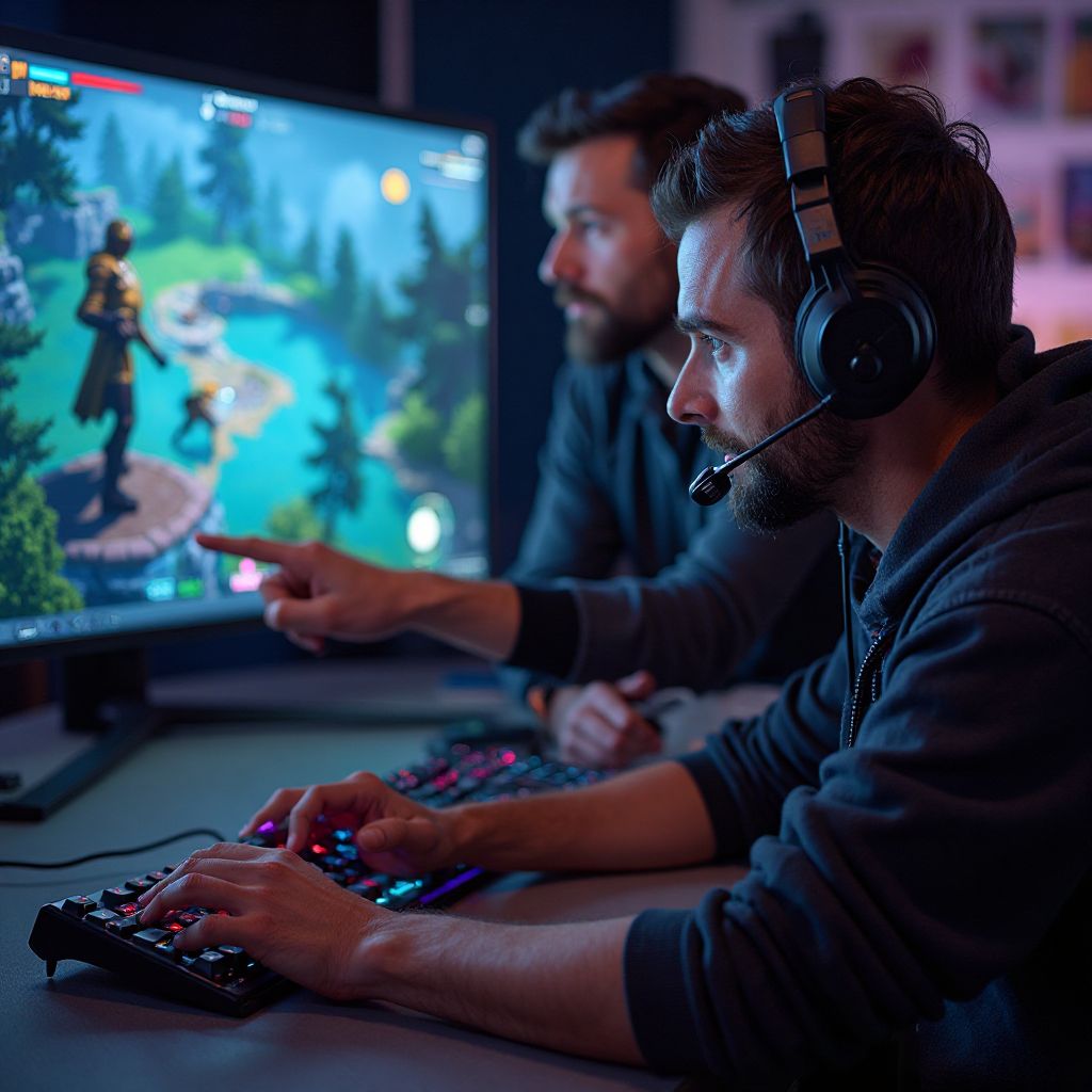 Professional gamer coaching a client